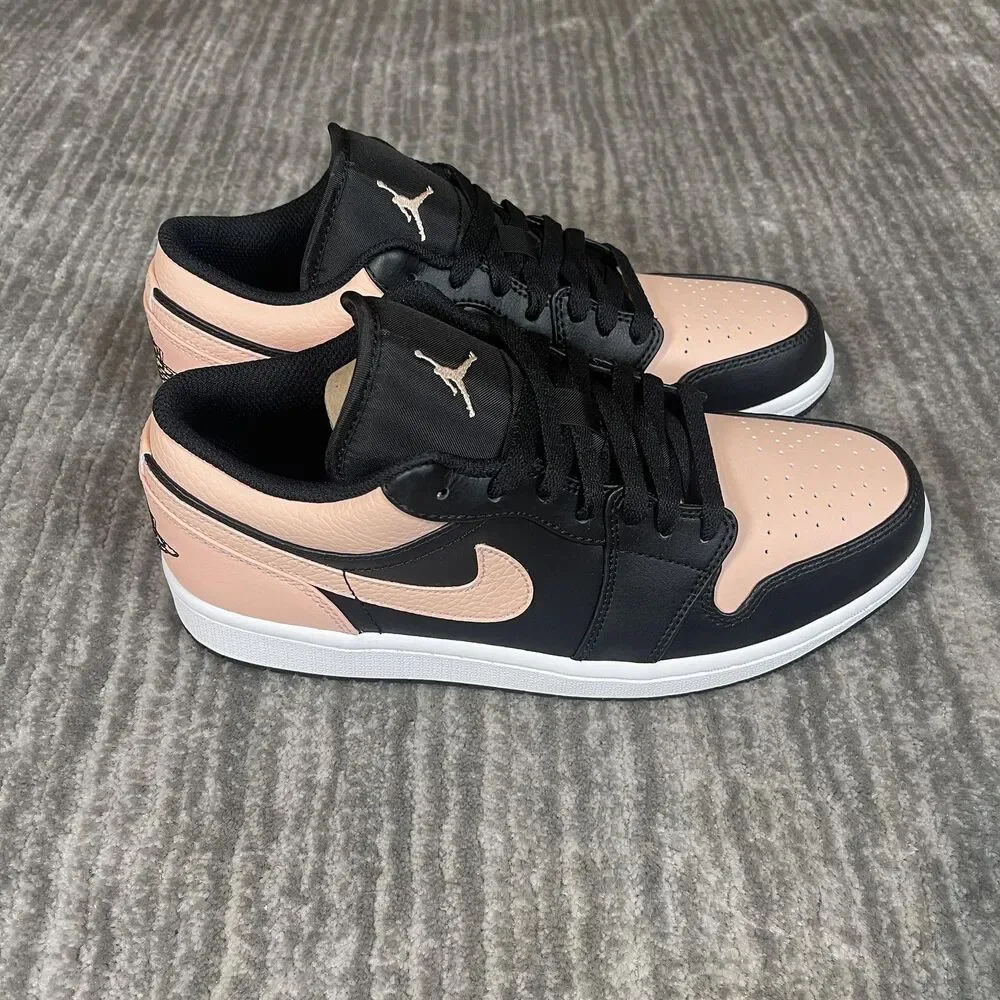 Jordan Air Jordan 1 Low Shoes Mens Size 8 Black Arctic Orange Leather 553558-034